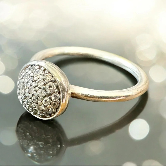 PANDORA Retired Dazzling Droplet Ring, Clear Cubic Zirconia (5.25) - Picture 2 of 7